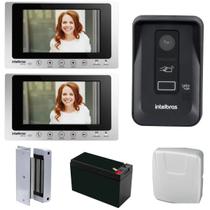 Interfone Video Porteiro Wifi Wireless Via App Intelbras Allo Wt7 Lite 2 Telas e Fechadura Eletroima