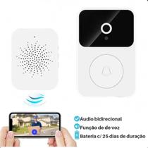 Interfone Wi-Fi Inteligente Branca com Áudio em Tempo Real e Câmera