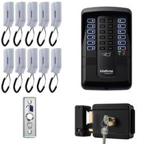 Interfonia Predial Coletiva Coletivo Eletrônico Intelbras 10 Pontos Com Fechadura e Botoeira