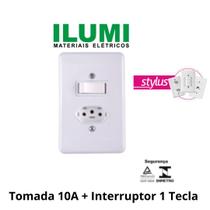 Interrupror Simples com Tomada 10A Branca Stylus Ilumi