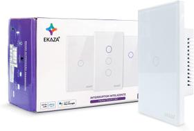 Interruptor 1 Botão Wifi Inteligente Touch Alexa branco Ekaza