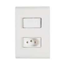 Interruptor 1 seção + tomada liz - 10a branco - tramontina Interruptor 1 seção + tomada liz - 10a branco - tramontina