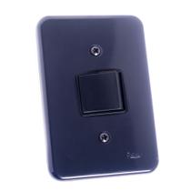 Interruptor 1 Tecla Bipolar Simples L. Pollar Black Radial