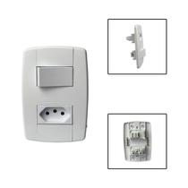 Interruptor 1 Tecla C/ Tomada 3 Pinos 10A 250V Branco Interruptor 1 Tecla C/ Tomada 3 Pinos 10A 250V Branco