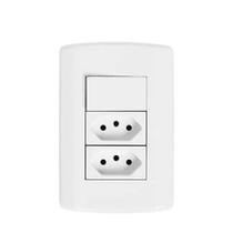 Interruptor 1 Tecla Simples + 2 Tomada Modular Pluzie