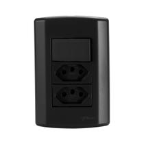 Interruptor 1 Tecla Simples Com 2 Tomada 10a Matiz Pluzie Interruptor 1 Tecla Simples Com 2 Tomada 10a Matiz Pluzie