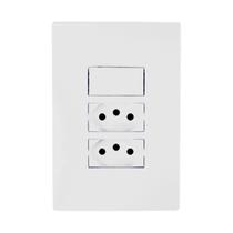 Interruptor 1 Tecla Simples e 2 Tomadas 10A Linha I9 - Ilumi