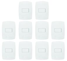 Interruptor 1 Tecla Simples Linha Pérola Branca Radial c/ 10