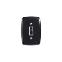 Interruptor 1 tecla simples Pluzie Ideale preto