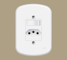 Interruptor 1 Tecla Simples + Tomada 10A 2P + T Fame Blanc (Kit 5 Peças) Interruptor 1 Tecla Simples + Tomada 10A 2P + T Fame Blanc (Kit 5 Peças)