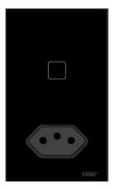 Interruptor 1 Tecla Touch E 1 Tom 2p+t 10a Inteligente Wi-fi Preto