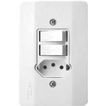Interruptor 1 Terminal Simples + 1 Terminal De Polo Com Tomada 10a Branco Milleni - Mectronic