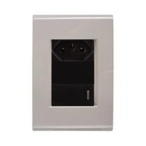 Interruptor 1t simples + tomada 10a liz fendi com grafite tramontina Interruptor 1t simples + tomada 10a liz fendi com grafite tramontina