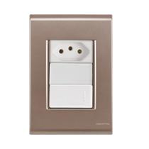 Interruptor 1t simples + tomada 20a liz ouro velho tramontina