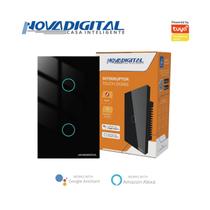 Interruptor 2 Botões Preto Touch Zigbee Novadigital Tuya