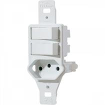 Interruptor 2 paralelo+tomada 10a branco milleniun mectronic