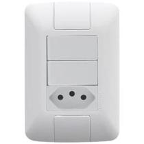 Interruptor 2 Seções com Tomada 10A Aria - TRAMONTINA Interruptor 2 Seções com Tomada 10A Aria - TRAMONTINA