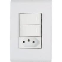 Interruptor 2 simples + tomada ref 57170/073 liz tramontina