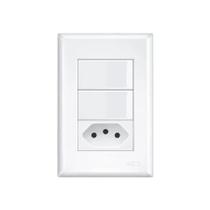 Interruptor 2 tecla paralela e Tomada 2P+T 20A 1444 Modulare Fame