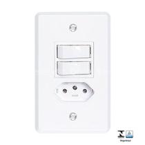 Interruptor 2 tecla + tomada 10a 2p+t ref. 19210 ilumi