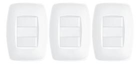 Interruptor 2 Teclas C/ Placa 4x2 Fame Elegance - Kit 3 Un.