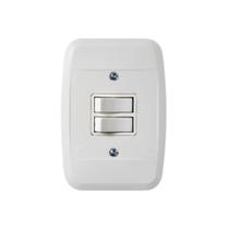 Interruptor 2 Teclas Embutir C/Placa Branca - Pezzi