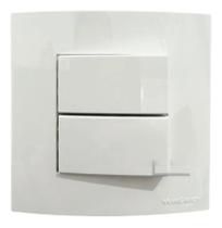 Interruptor 2 Teclas Paralelas Para Móveis Margirius 10A 250V Branco Interruptor 2 Teclas Paralelas Para Móveis Margirius 10A 250V Branco