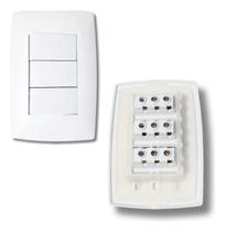 Interruptor 2 Teclas Simples + 1 Paralela Placa Branca B.lux Interruptor 2 Teclas Simples + 1 Paralela Placa Branca B.lux