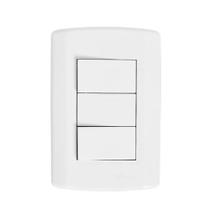 Interruptor 2 Teclas Simples 2 x 4 com Placa Branco Modular Pluzie