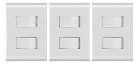 Interruptor 2 Teclas Simples 4x2 Liz Tramontina - Kit 3 Un.