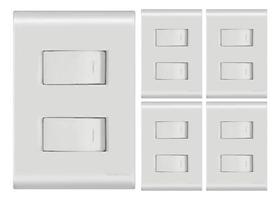 Interruptor 2 Teclas Simples 4x2 Liz Tramontina - Kit 5 Un. Interruptor 2 Teclas Simples 4x2 Liz Tramontina - Kit 5 Un.