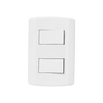 Interruptor 2 Teclas Simples com Placa 4x2 Pluzi Pluzie