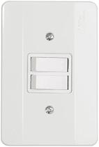 Interruptor 2 Teclas Simples com Placa Branca Mectronic