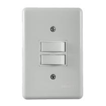 Interruptor 2 Teclas Simples + Placa Stylus 6A 250V 4x2 - Ilumi Interruptor 2 Teclas Simples + Placa Stylus 6A 250V 4x2 - Ilumi