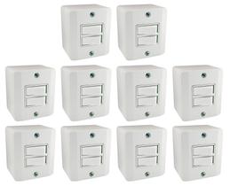 Interruptor 2 Teclas Simples Sistema X Branco Radial c/ 10