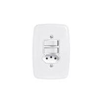 Interruptor 2 Teclas Simples + Tomada 2P+T 10A 250V - Praticidade e Segurança Elétrica