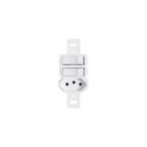 Interruptor 2 Teclas Simples + Tomada 2p+t 10a 250v Sem Placa Pluzie Ideale Bco Ref. 3263