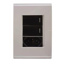 Interruptor 2t simples + tomada 10a liz fendi com grafite tramontina