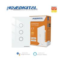 Interruptor 3 Botões Branco Touch Zigbee Novadigital Tuya