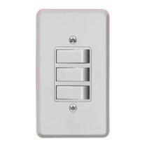 Interruptor 3 Sessao Simples C/Placa Ref2031 FAME Gris Rr714