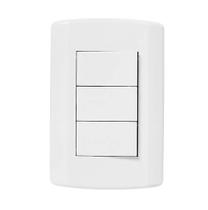 Interruptor 3 teclas paralelas Pluzi Modular Pluzie 4x2 branca