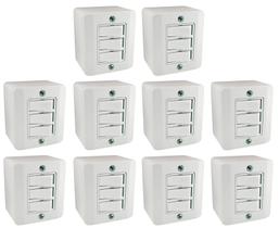 Interruptor 3 Teclas Paralelas Sistema X Branco Radial c/ 10