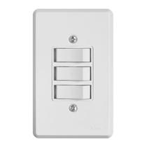 Interruptor 3 Teclas Simples 6A - Pratika - Ilumi - PRATIKA/ILUMI