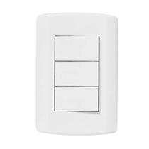 Interruptor 3 Teclas Simples com Placa 4x2 Pluzi Pluzie Interruptor 3 Teclas Simples com Placa 4x2 Pluzi Pluzie