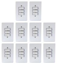 Interruptor 3 Teclas Simples Linha Gelo Radial c/ 10 Interruptor 3 Teclas Simples Linha Gelo Radial c/ 10