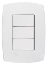 Interruptor 3 Teclas Simples Linha Pérola Branca Radial Interruptor 3 Teclas Simples Linha Pérola Branca Radial