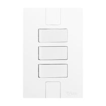 Interruptor 3 Teclas Simples Placa 4x2 Caprice Pluzie Interruptor 3 Teclas Simples Placa 4x2 Caprice Pluzie