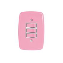 Interruptor 3 Teclas Simples rosa Pluzie Ideale 4x2