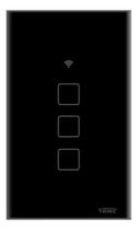 Interruptor 3 Teclas Touch Inteligente Wi-fi Preto 4x2 Fame 10 A 127/220v Preto