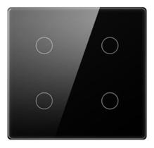 Interruptor 4 Botões 4x4 Wifi - App Smart Life Tuya - Brasil - Preto